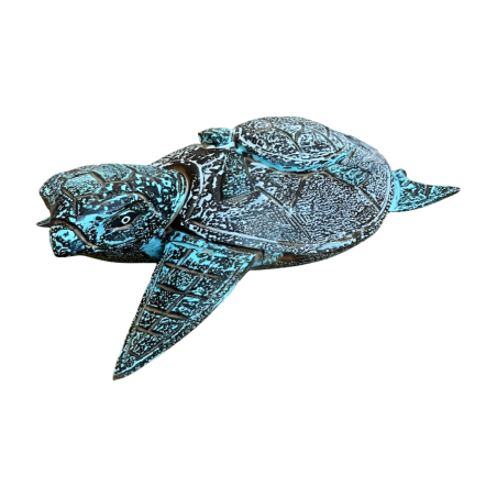 Schildpad Decoratie met Jong 35 x 22 x H9 cm