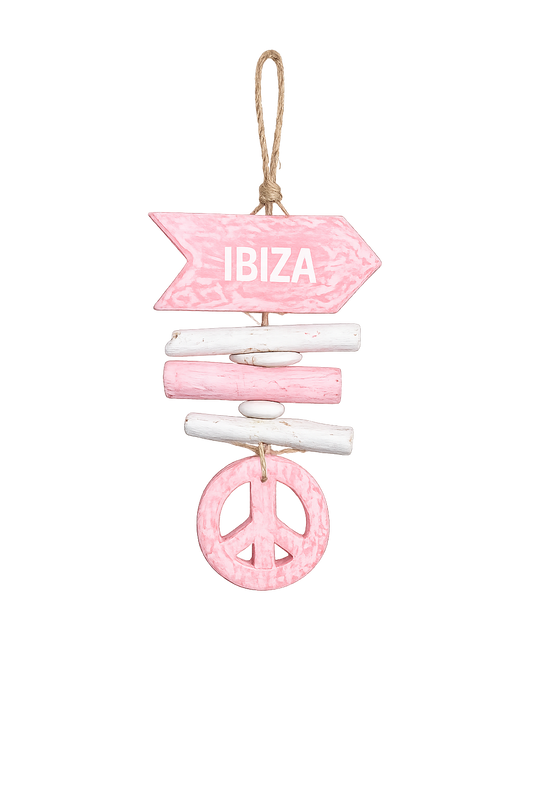 Ibiza Wandhanger Roze/Wit