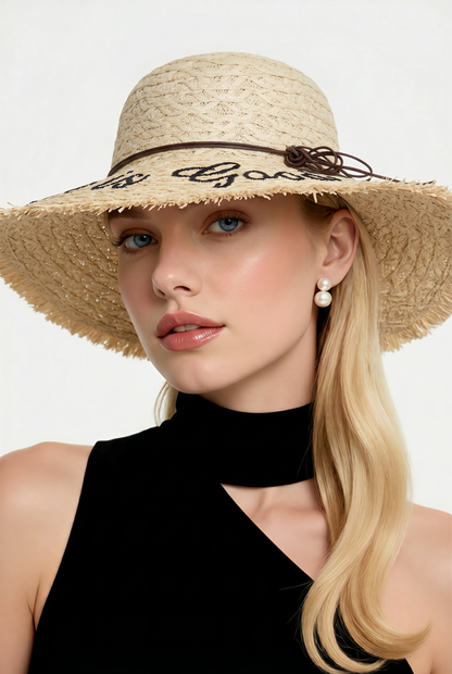 strohoed dames, strand accessoire, vakantie hoed,