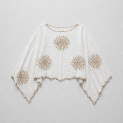 Elegante boho top in off white