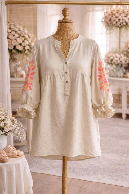 Elegante damesblouse in beige