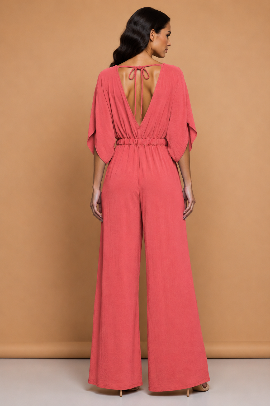 Elegante koraalroze jumpsuit voor dames