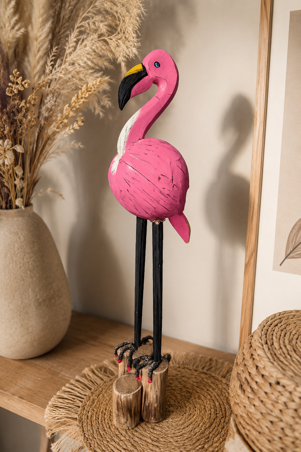 Houten flamingo decoratie van 80 cm