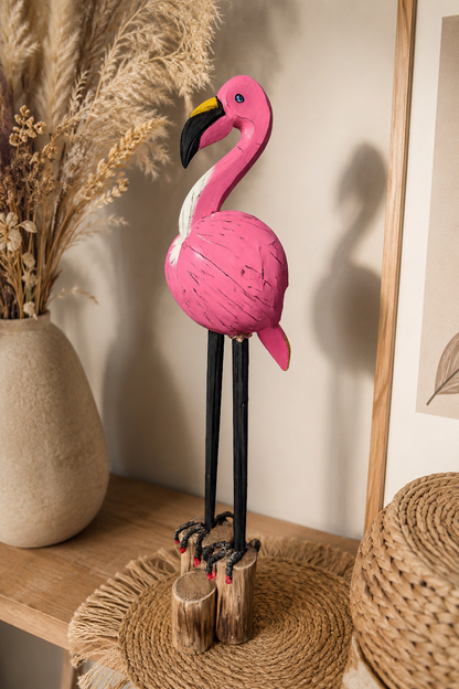 Houten flamingo decoratie van 80 cm