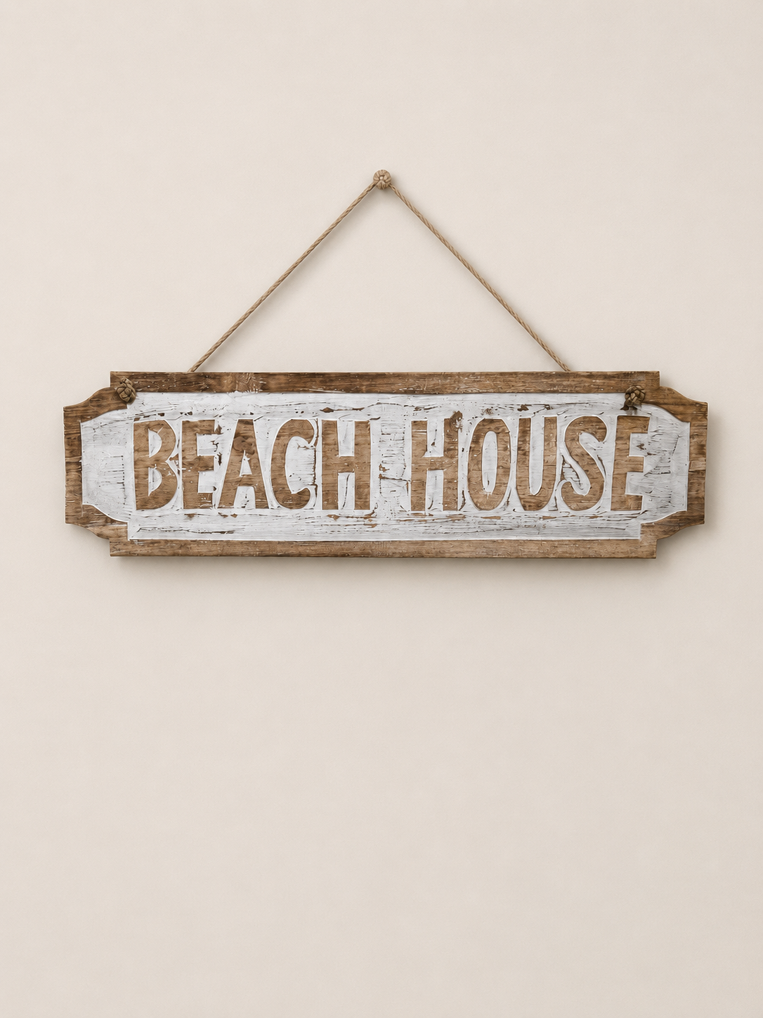Houten wandbord met tekst Beach House