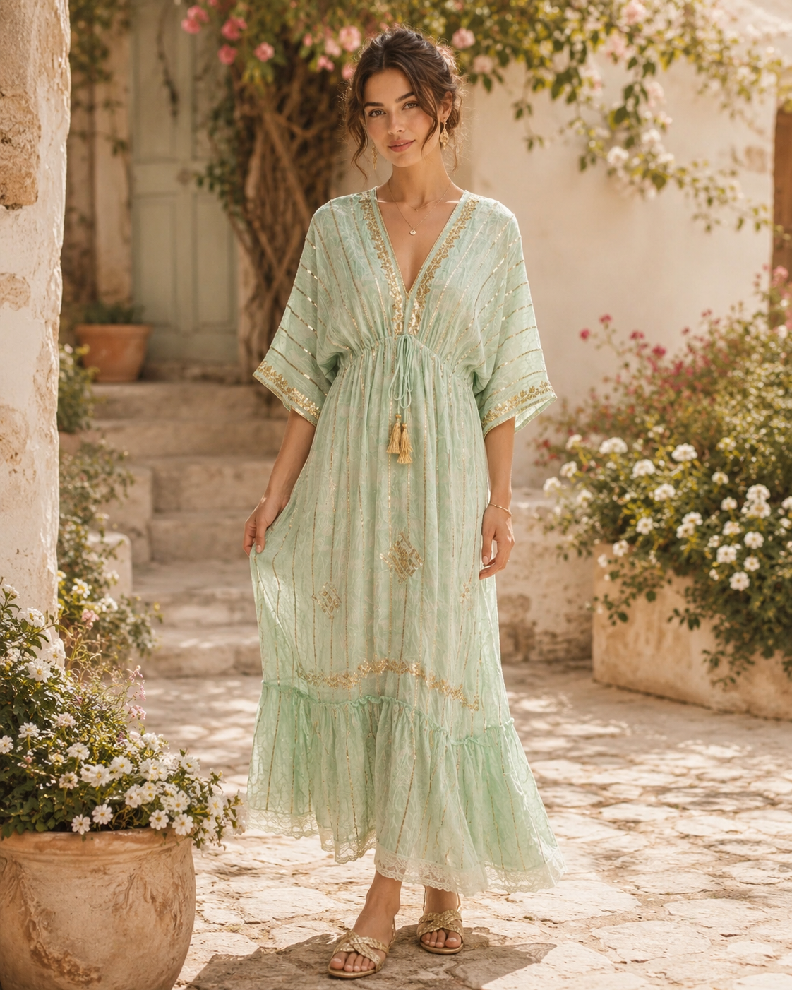 Boho jurk groen