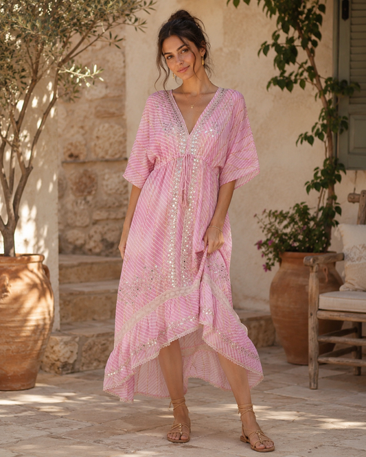 Boho Maxi Jurk Roze