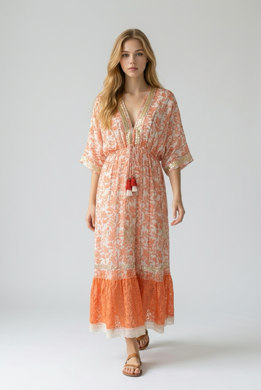 Boho jurk oranje