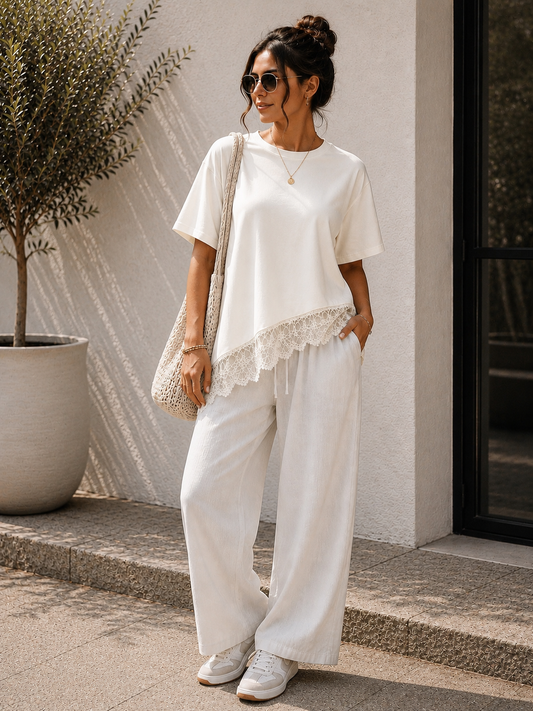 Oversized Lace Shirt Off White