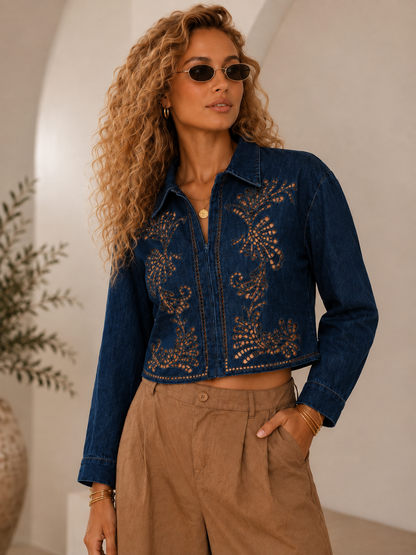 Blouse Jasje Yara – Denim Openwork
