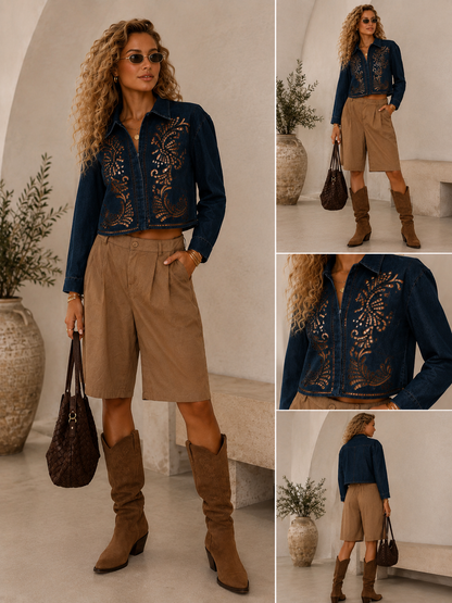 Blouse Jasje Yara – Denim Openwork