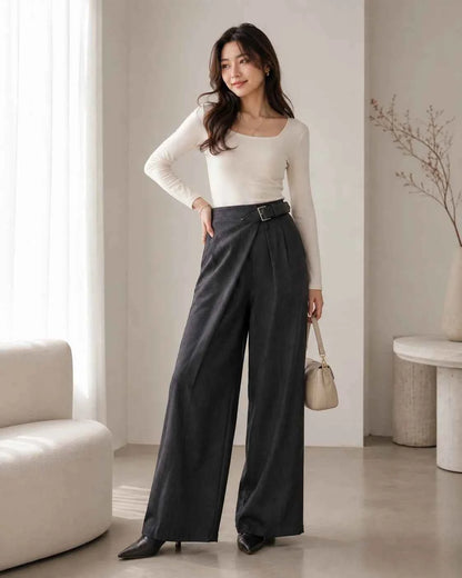 Broek Mila – Wide Leg Antraciet