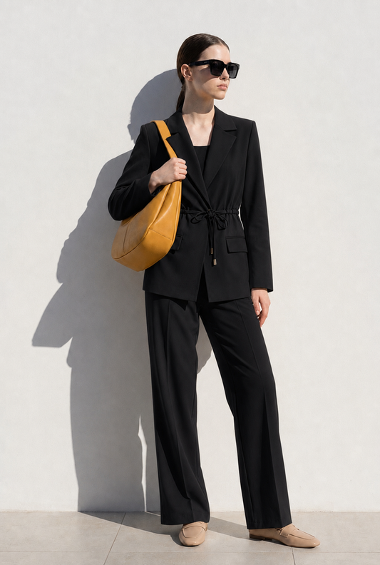 2-Delige Blazer Set Zwart
