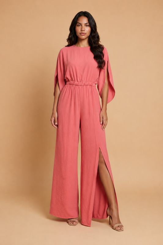 Jumpsuit met open rug en splitdetail