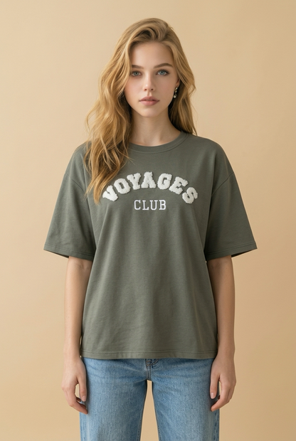 Voyages Club T-Shirt Khaki