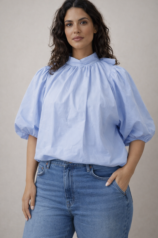 Lichtblauwe balloon top voorkant