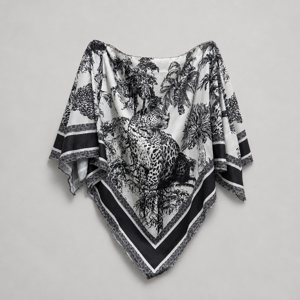 Luchtige dames set met dierenprint zwart off white 