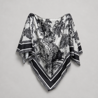 Luchtige dames set met dierenprint zwart off white 