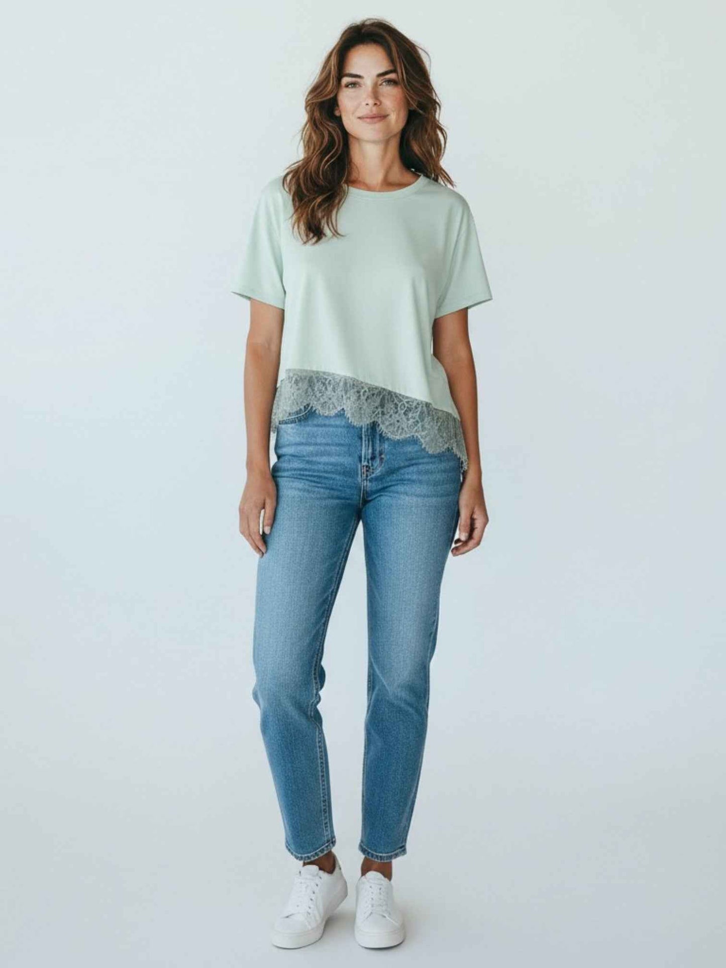 Oversized Lace Shirt Mintgroen