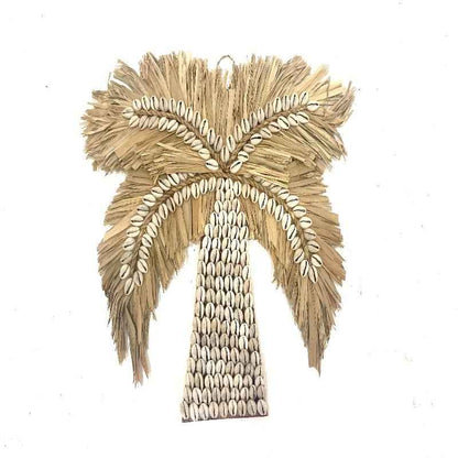 Wanddecoratie Palmboom Rotan & Schelp 30 cm