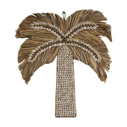 Wanddecoratie Palmboom Rotan & Schelp 50 cm