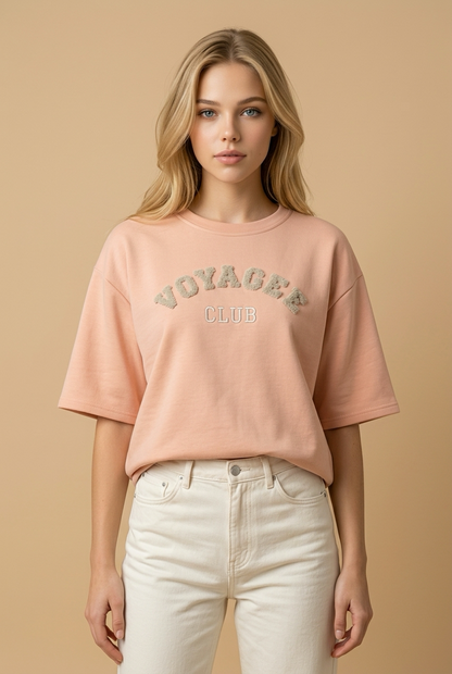 Voyages Club T-Shirt Peach
