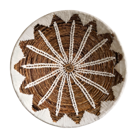 Ronde Wanddecoratie Naturel/Wit 65 cm