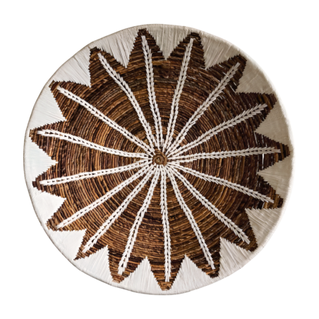 Ronde Wanddecoratie Naturel/Wit 80 cm