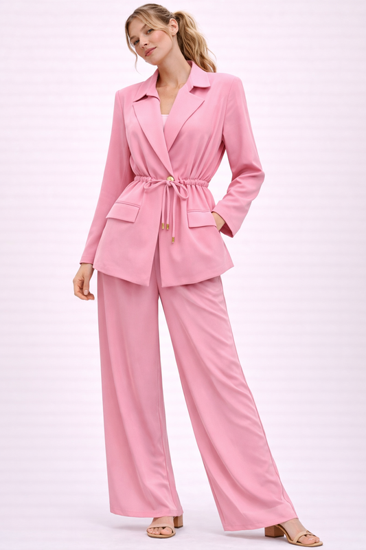 Roze 2-delige blazer set voor dames