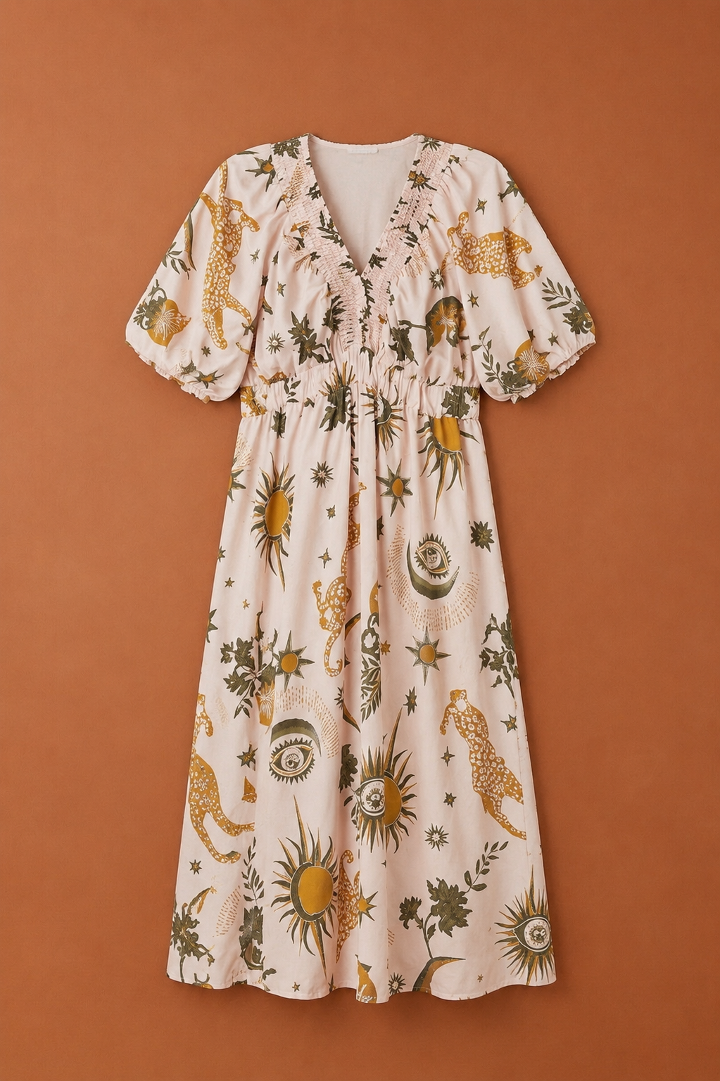     Elegante jurk met pofmouwen