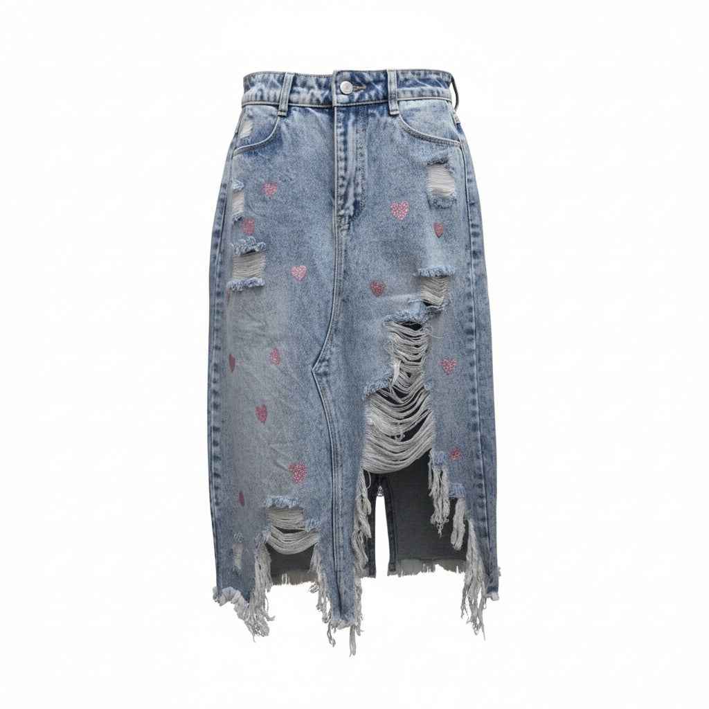 Denim Heart Skirt