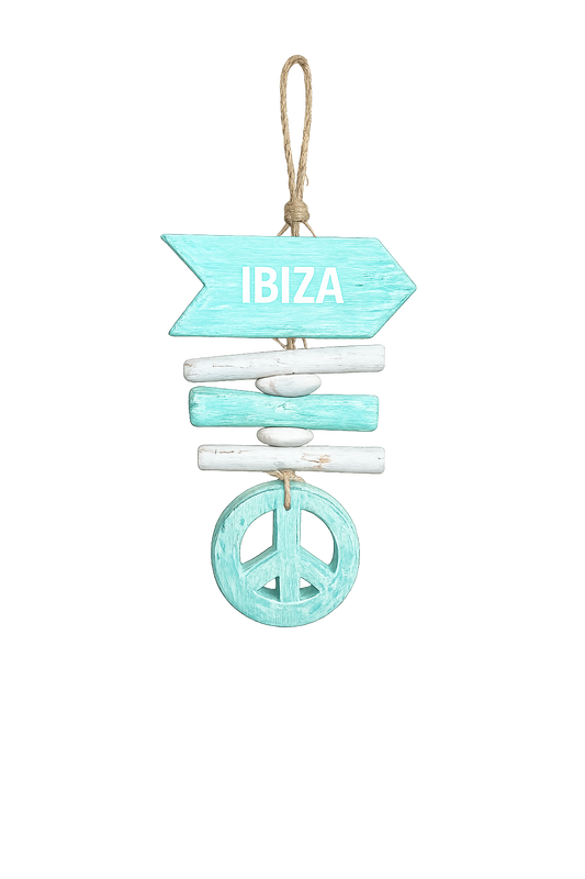 Ibiza Wandhanger Turquoise/Wit