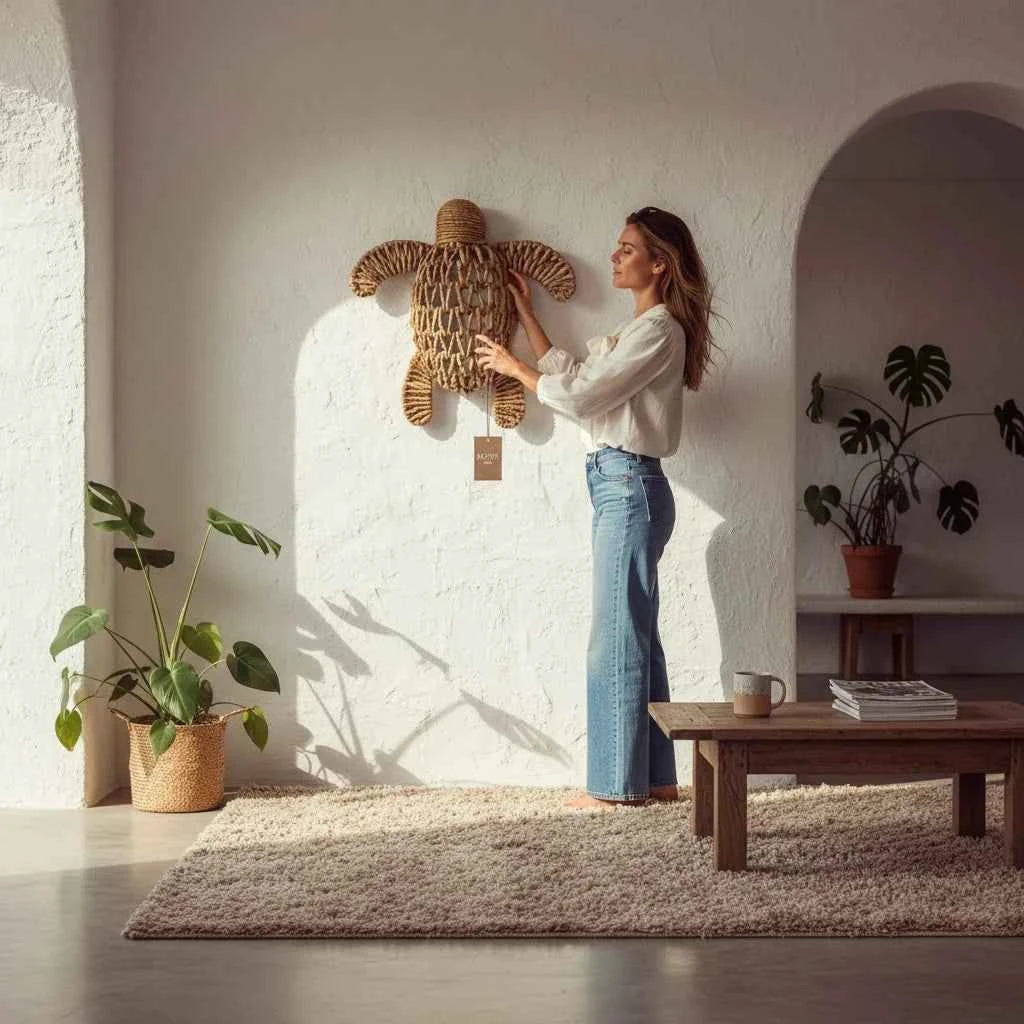 Schildpad Wanddecoratie Waterhyacint S 44 x 44 cm