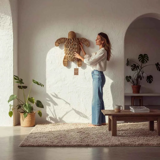 Schildpad Wanddecoratie Waterhyacint S 44 x 44 cm