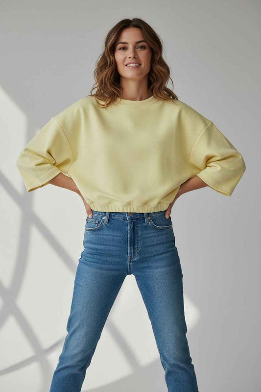 Balloon Crop Top Geel