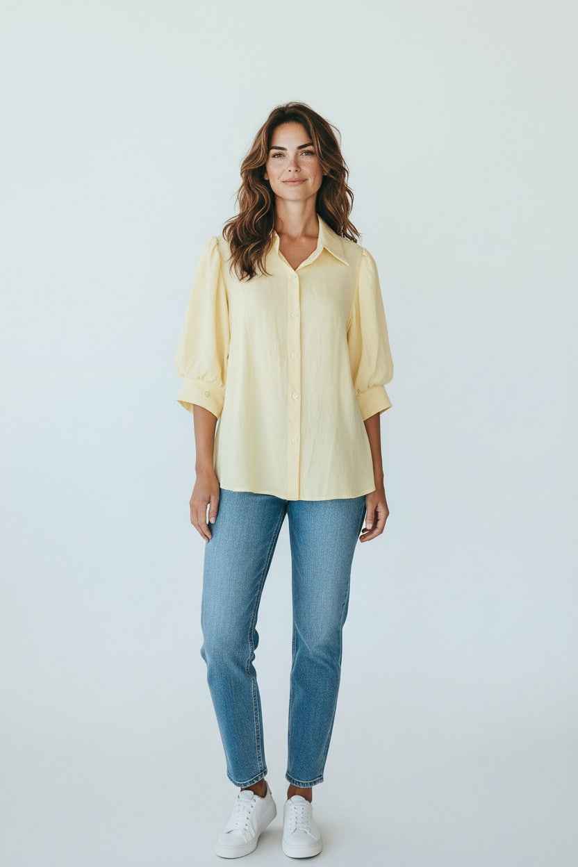 Puff Sleeve Blouse Geel