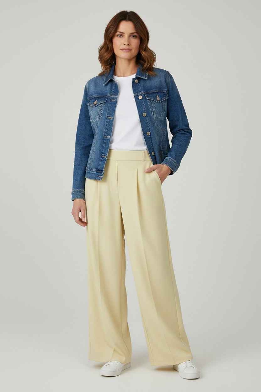 Tailor Plooi Pantalon Geel