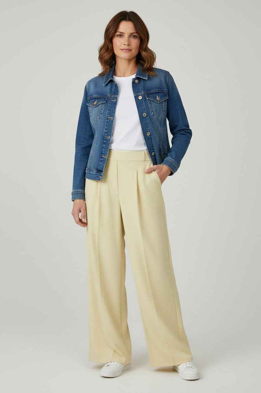 Tailor Plooi Pantalon Geel