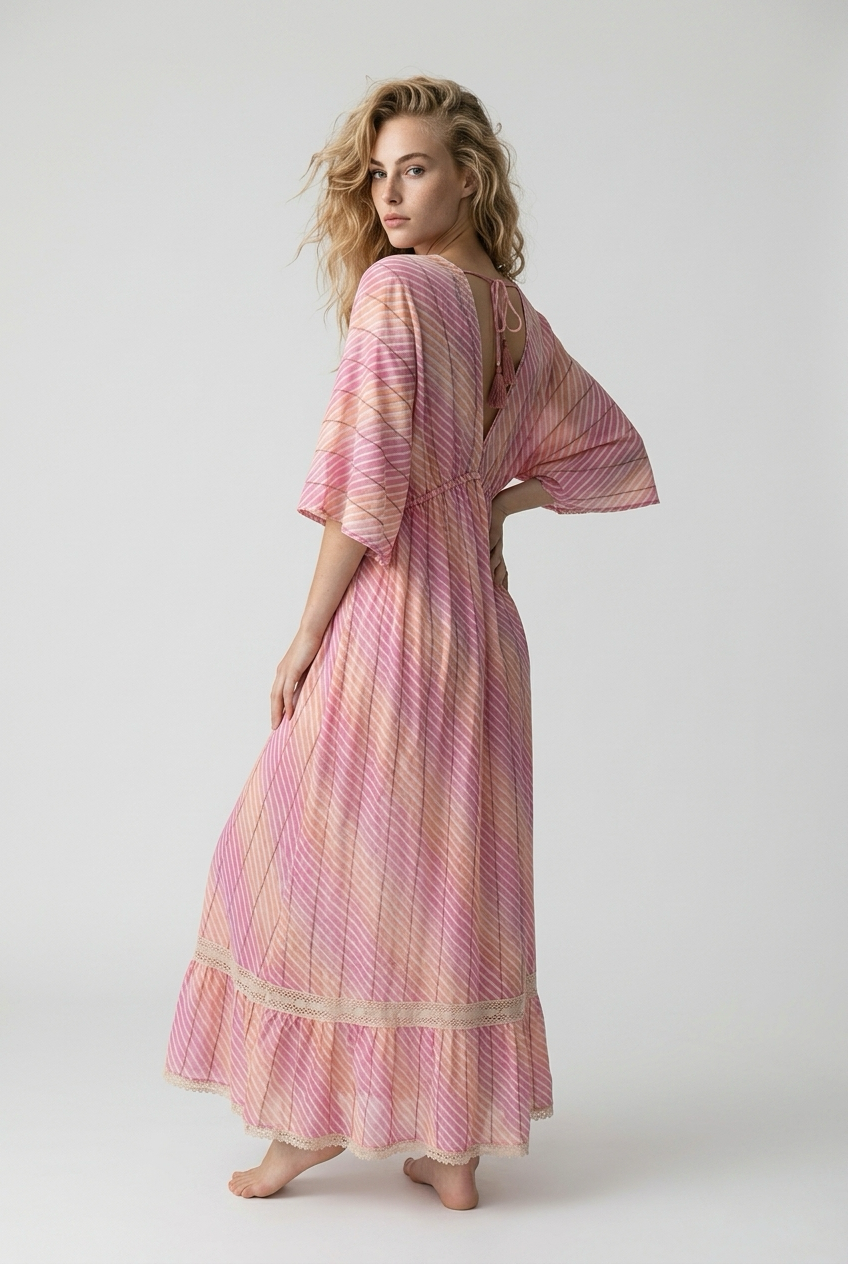 Zomerse jurk met roze print