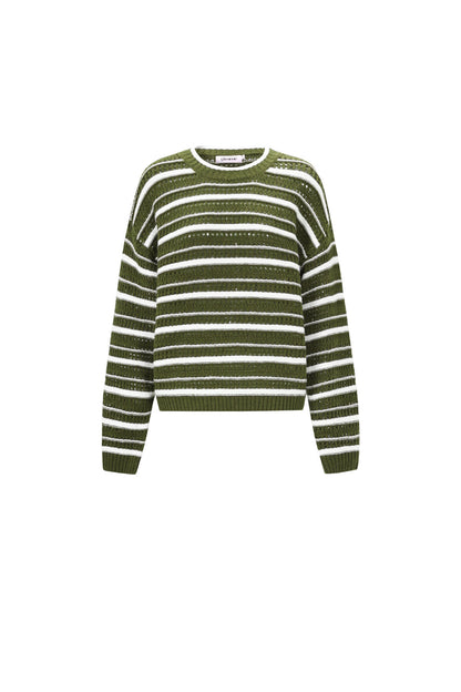 Chic Striped Knit Sweater for Cozy Fall Vibes