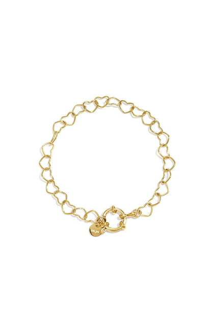 Armband met frontsluiting en hartvormige schakels