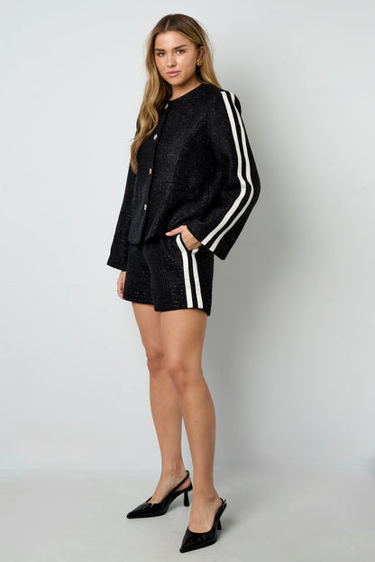 Elegant Plaid Shorts for Fall/Winter in Wine Red and Black