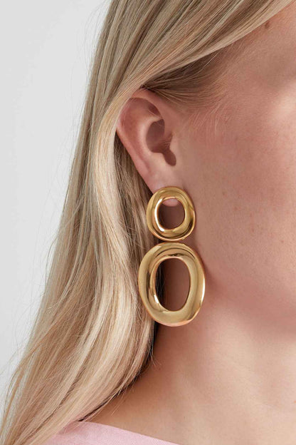 Stainless Steel Drop Earrings circle Casual Daily Simple Series Women's jewelry