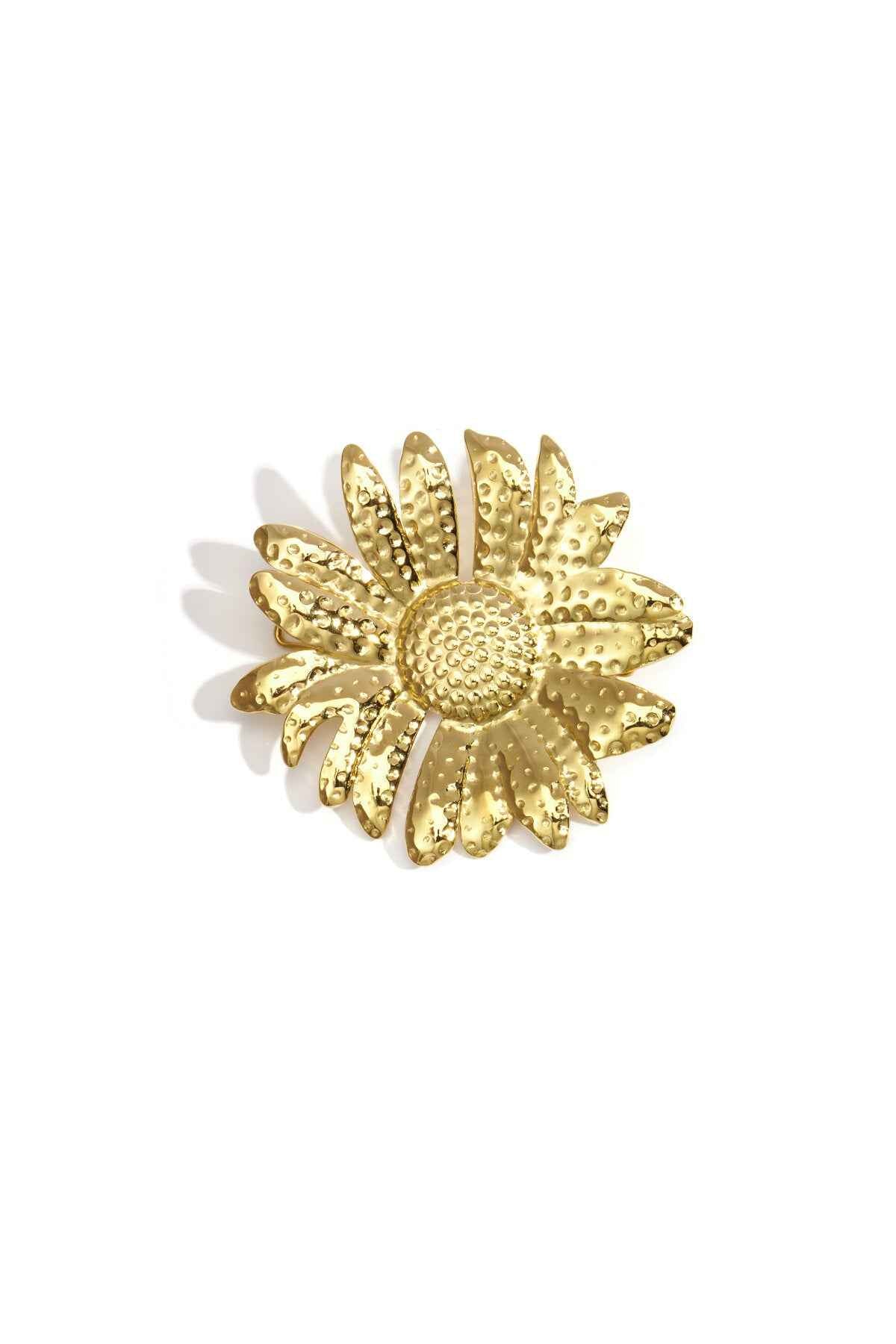 Broche haarspeld in bloemvorm met stippenmotief