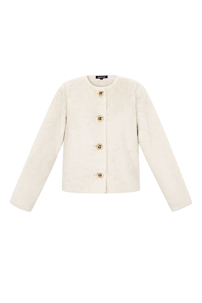 Elegant Off-White and Brown Woven Jackets for Fall/Winter
