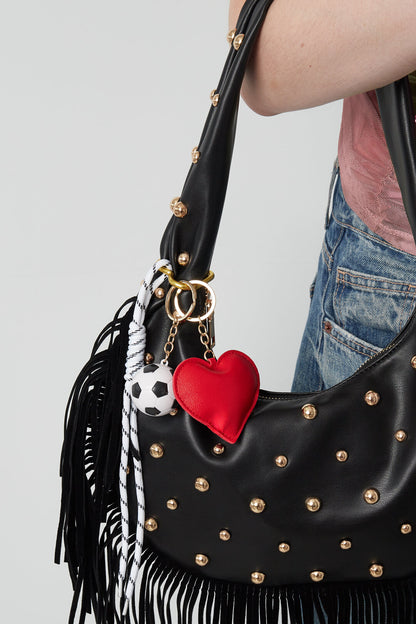 Charming Red Heart Bag Charm for Everyday Elegance