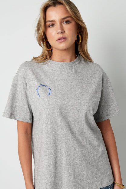 Casual Grey Cotton T-Shirt for All Fits