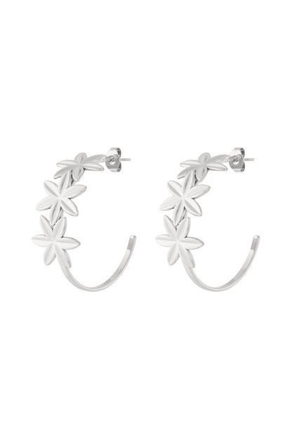 Elegant Flower Hoop Earrings for Spring/Summer