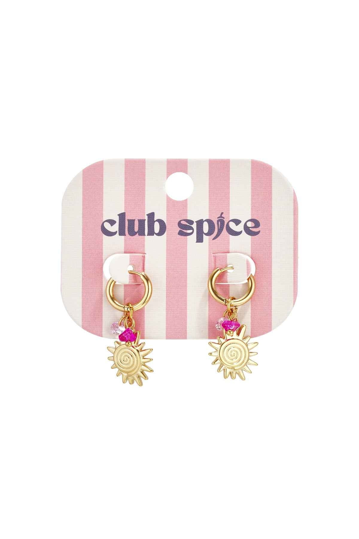 Earrings with sun charm and beads