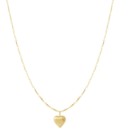 Elegant Long Heart Necklace in Silver & Gold